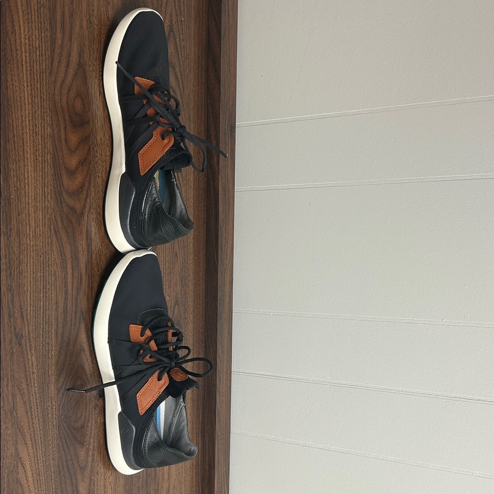 OluKai Men's Black Golfing Shoes with Brown Accents - Picture 3 of 6